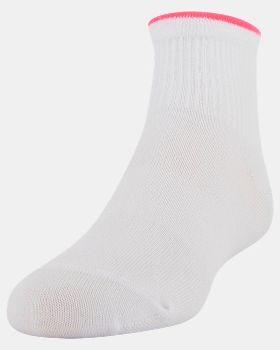 Girls' UA Essential Quarter Socks 6-Pack, Pink, pdpMainDesktop image number 4